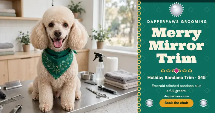 Dapperpaws holiday bandana trim post template