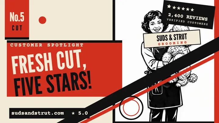 Suds and Strut groomer review spotlight template
