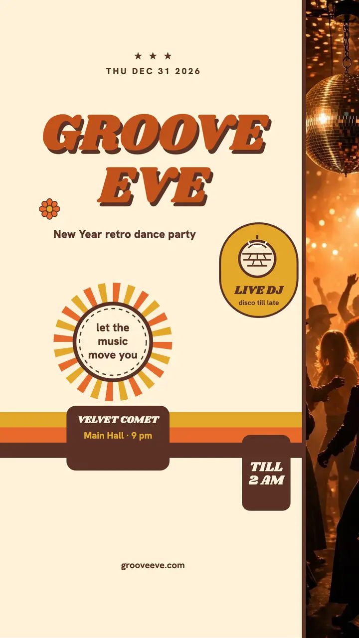 Groove Eve New Year dance party story template