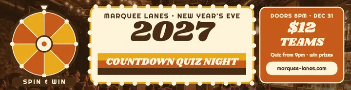 Countdown Quiz Night groovy billboard: quiz night billboard template