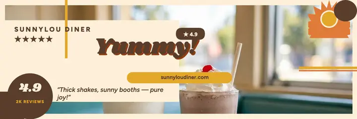 Sunnylou Diner groovy reviews header: diner reviews header template