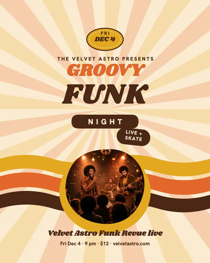 Velvet Astro groovy funk night post template