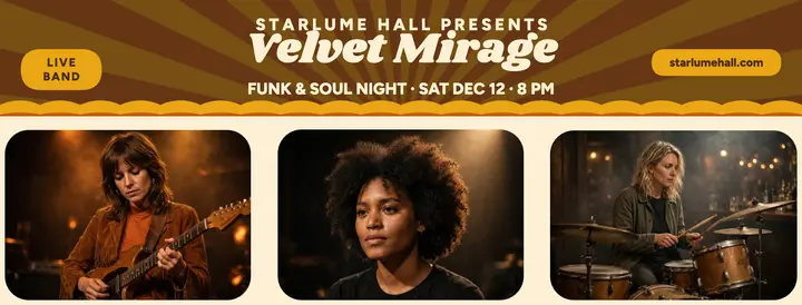 Velvet Mirage funk night cover template