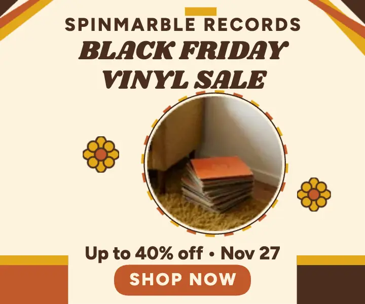 Spinmarble groovy vinyl Black Friday ad template