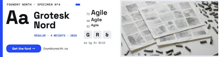 Grotesk Nord specimen billboard template