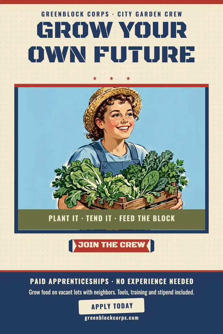 Greenblock Corps grow your own crew poster template