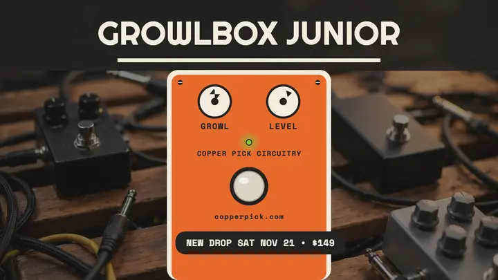 Growlbox Junior overdrive pedal drop template