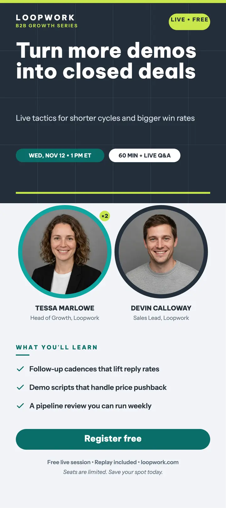 Loopwork growth webinar speaker rack template