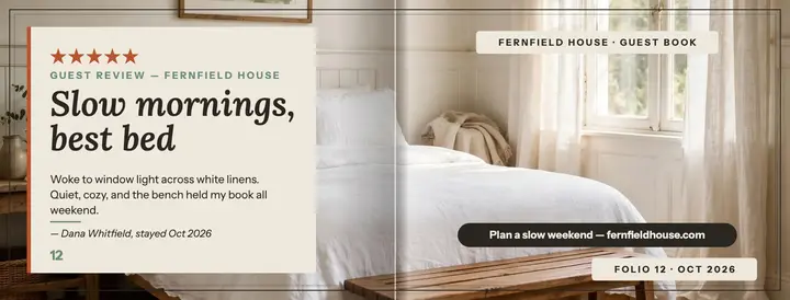 Fernfield House guest review gutter cover: guest review facebook cover template