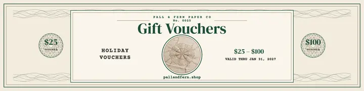 Pall and Fern engraved gift voucher banner template