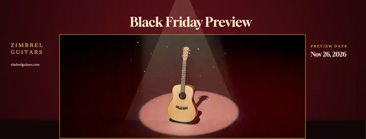 Zimbrel Guitars Black Friday preview cover: black friday facebook cover template
