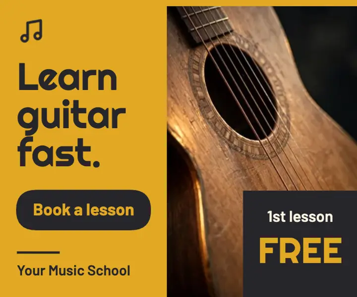 Guitar lessons ad template
