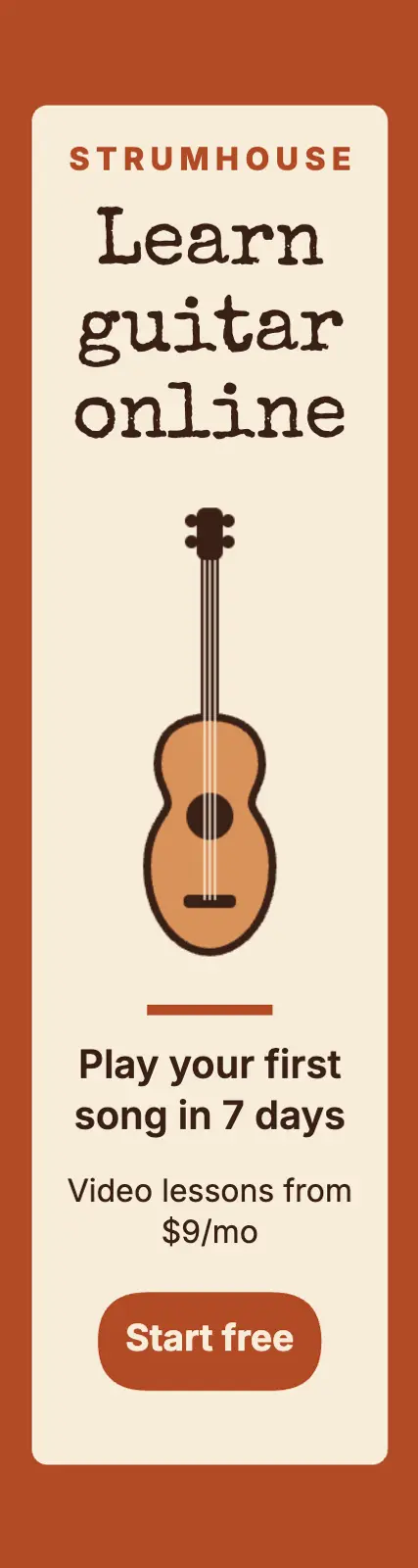 Learn guitar online ad template