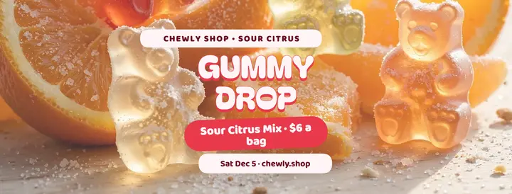 Chewly Shop gummy drop cover template