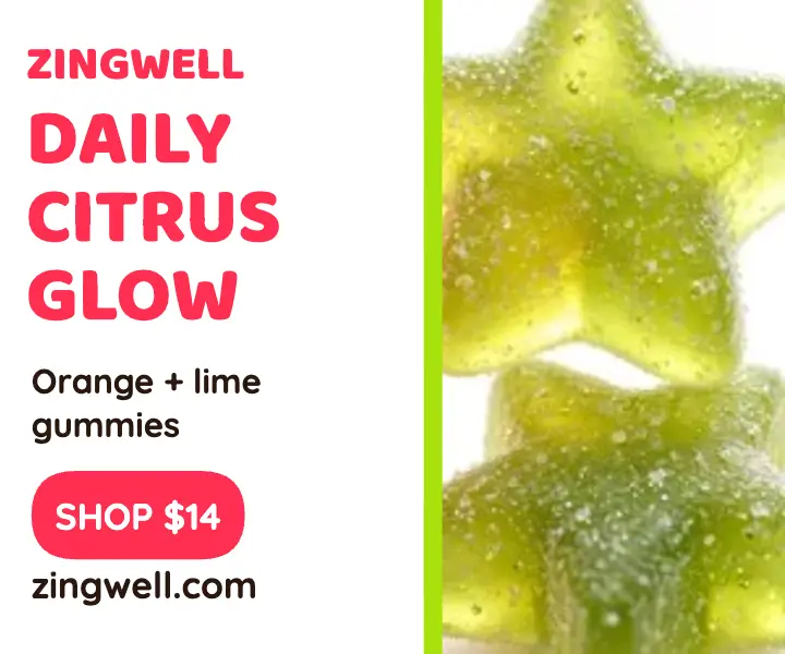 Zingwell citrus gummy vitamins ad template
