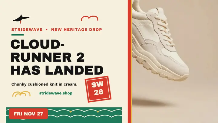 Stridewave Cloudrunner 2 sneaker drop thumbnail template