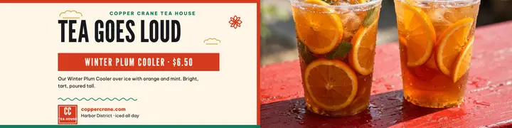 Copper Crane guochao tea drop banner template