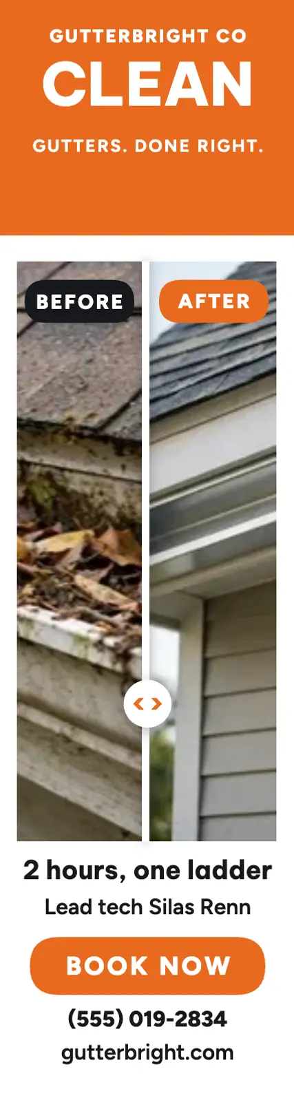 Gutterbright before after skyscraper ad template