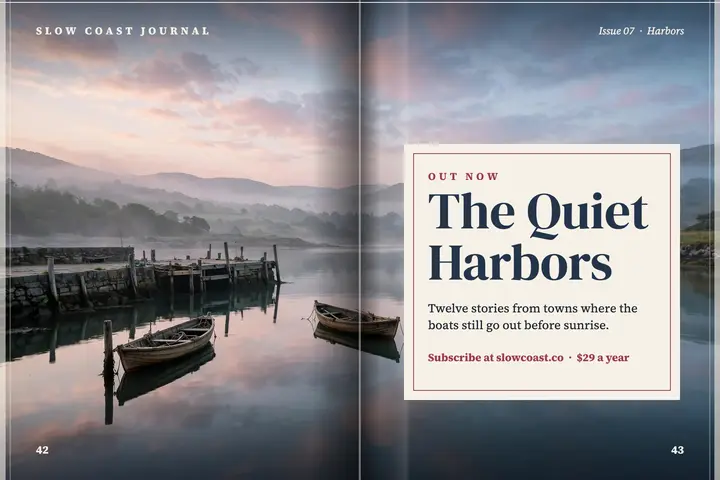 Slow Coast Journal issue seven postcard template