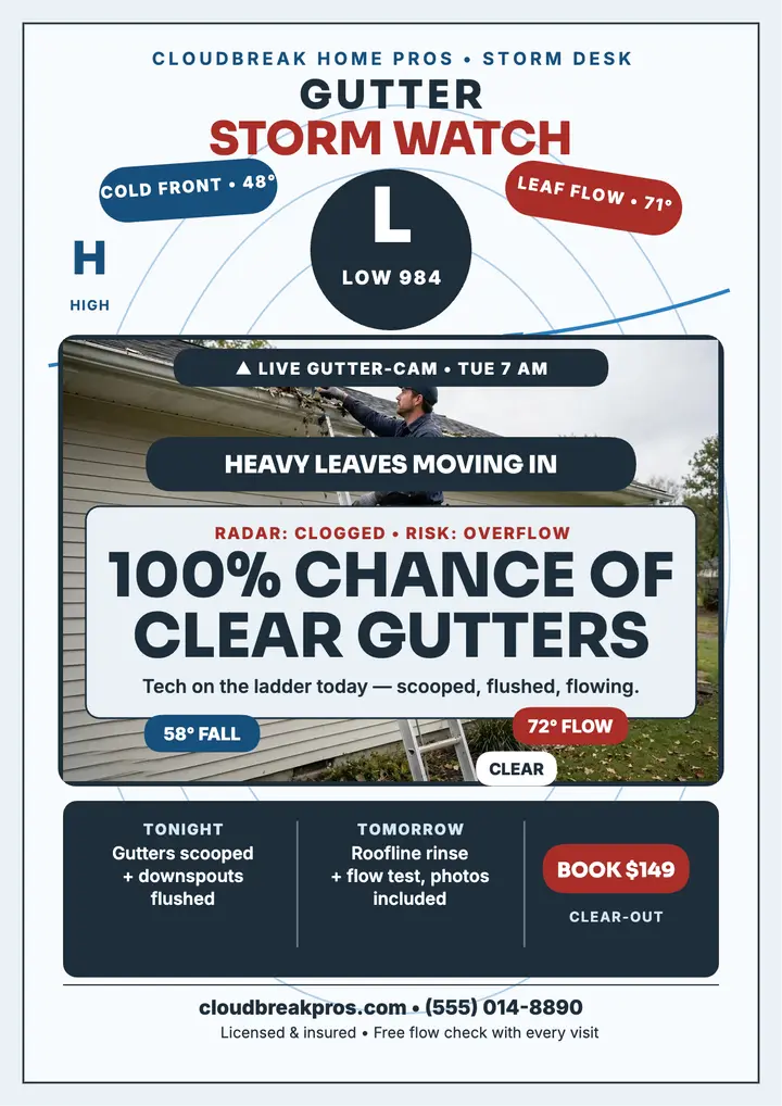 Cloudbreak storm forecast gutter flyer template