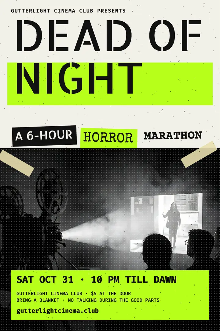 Horror marathon poster, photocopy zine template