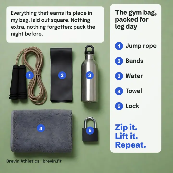 Gym bag, packed template