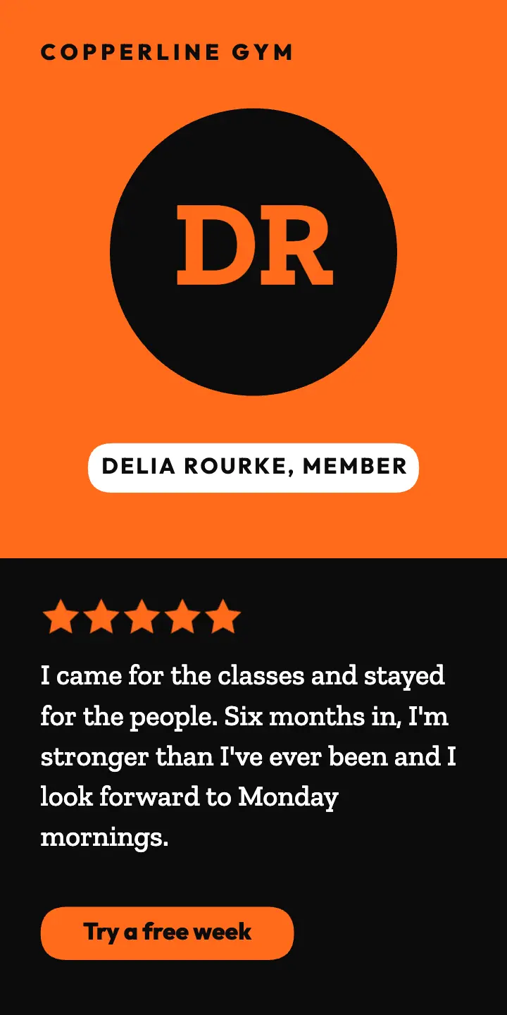 Gym member testimonial ad template