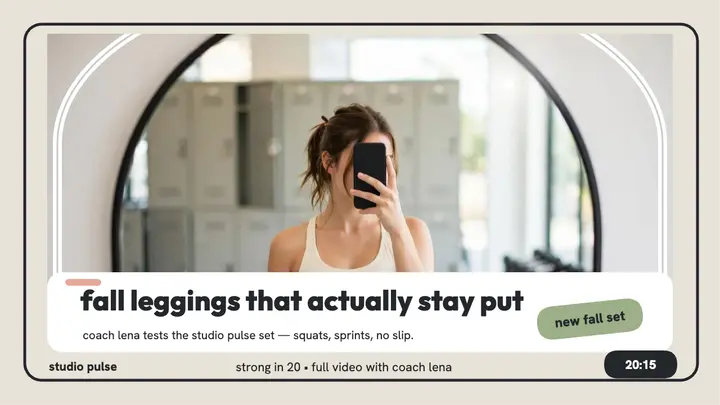 Studio Pulse fall leggings mirror thumbnail template