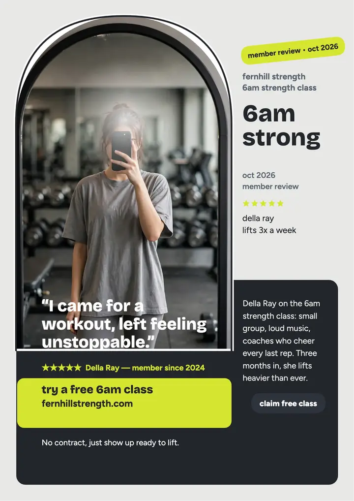 Fernhill Strength 6am mirror review flyer template