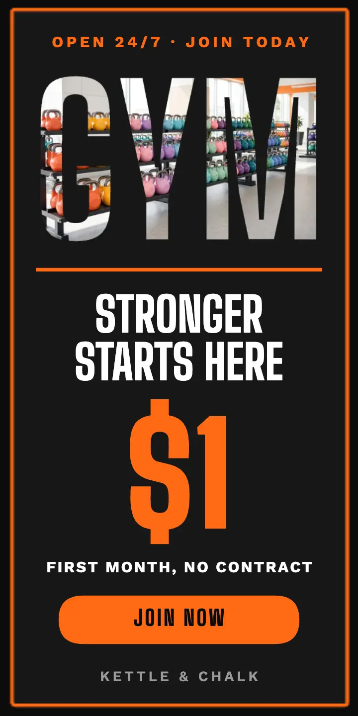 GYM photo lettering half page ad template