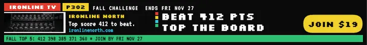 Ironline North fall challenge teletext ad: gym challenge ad template