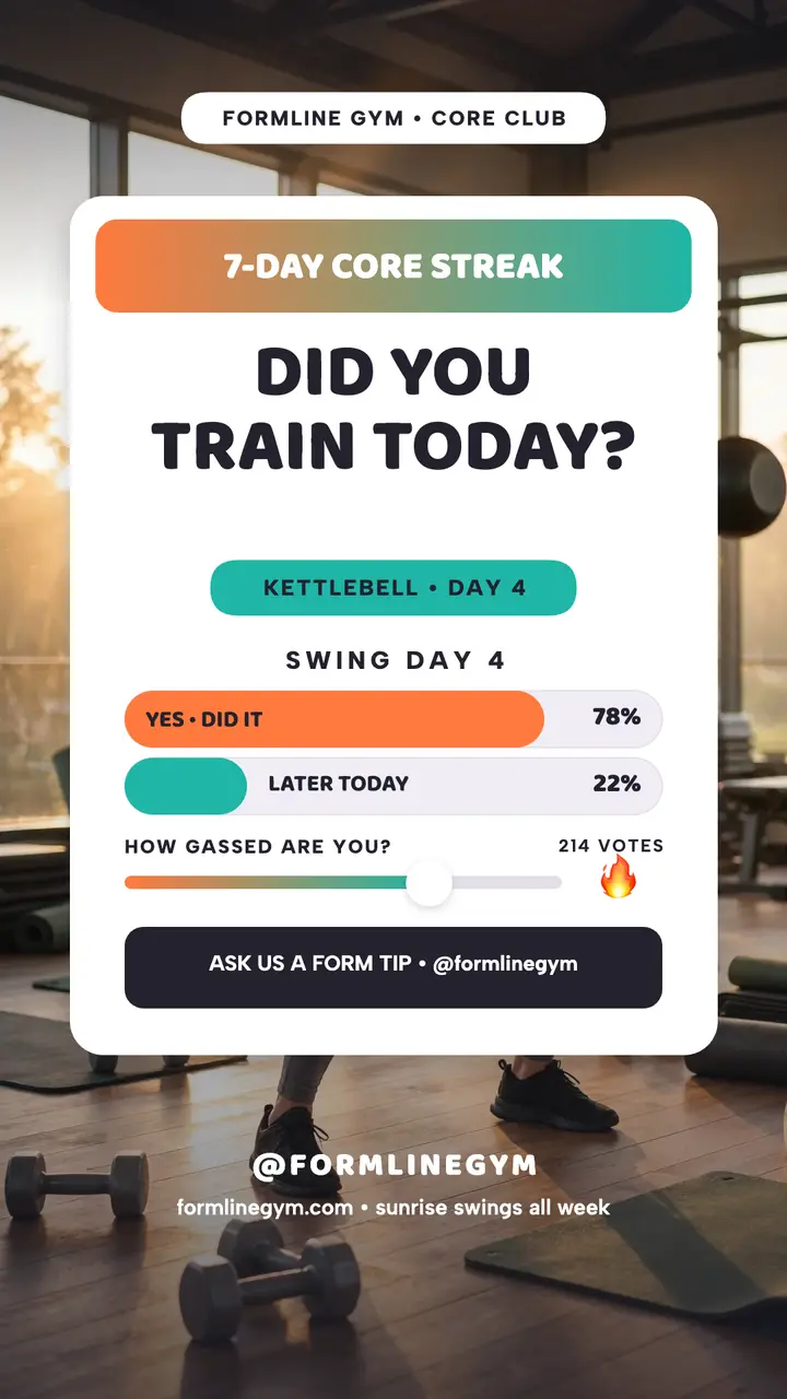 Formline Gym core streak poll story template