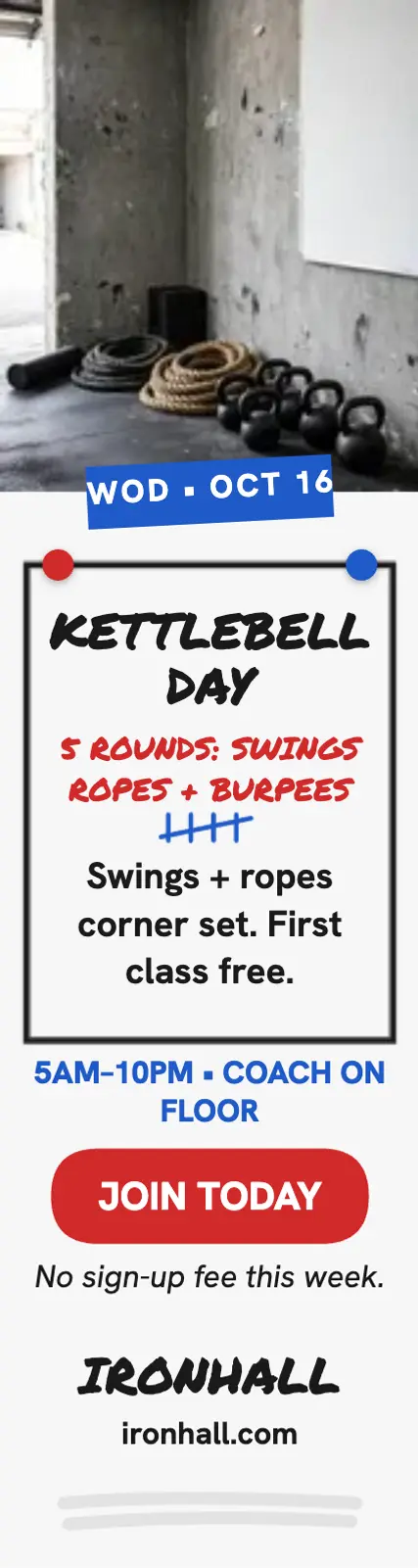 Ironhall daily WOD skyscraper ad template