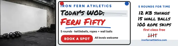Iron Fern daily WOD whiteboard billboard template