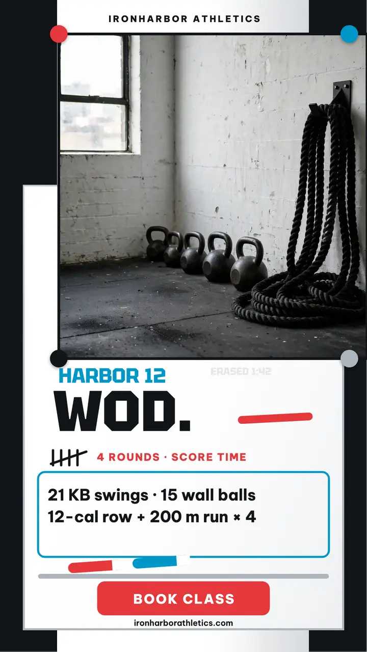 Ironharbor daily WOD whiteboard story: gym wod story template