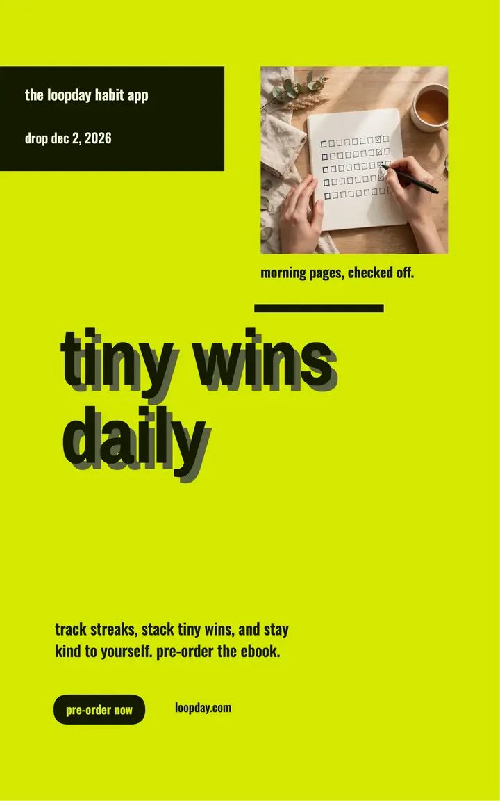 Loopday habit app lime ebook cover template