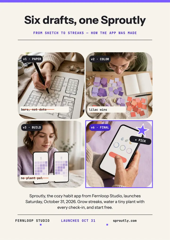Sproutly habit app versions launch flyer: habit app launch flyer template