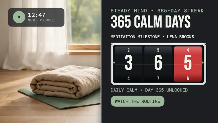 Steady Mind 365 calm days streak thumbnail template