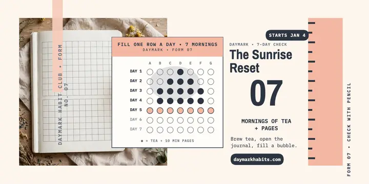 Daymark sunrise habit tracker post template