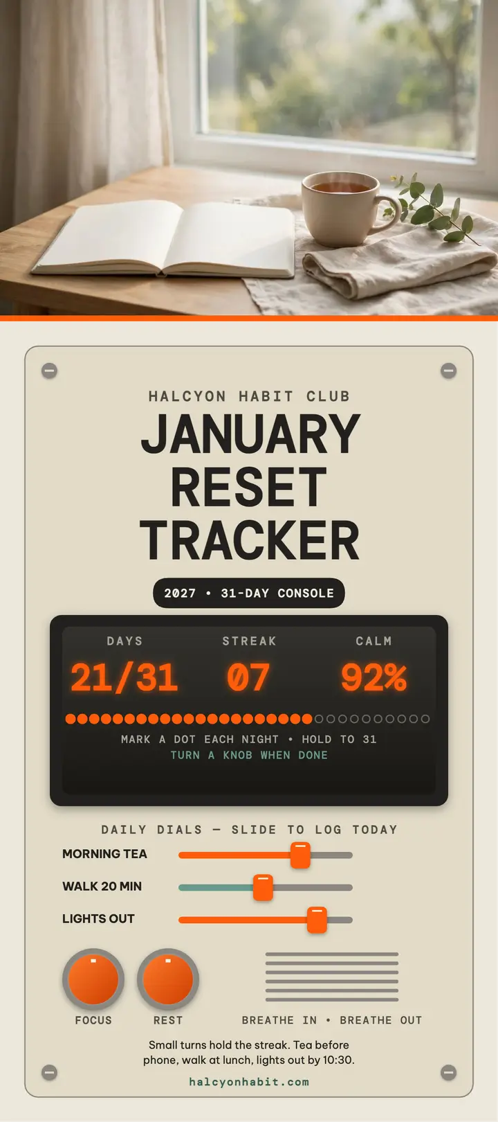 Halcyon Habit January reset tracker console template