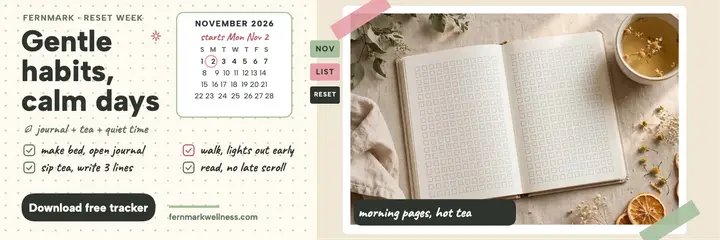 Fernmark gentle habits planner header template
