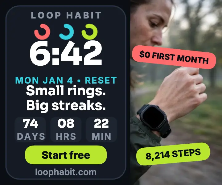Loop Habit smartwatch countdown ad template