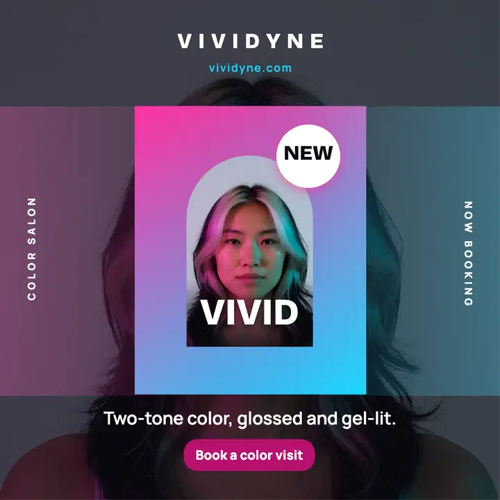 Vividyne Color Salon new color promo, dual-gel portrait template