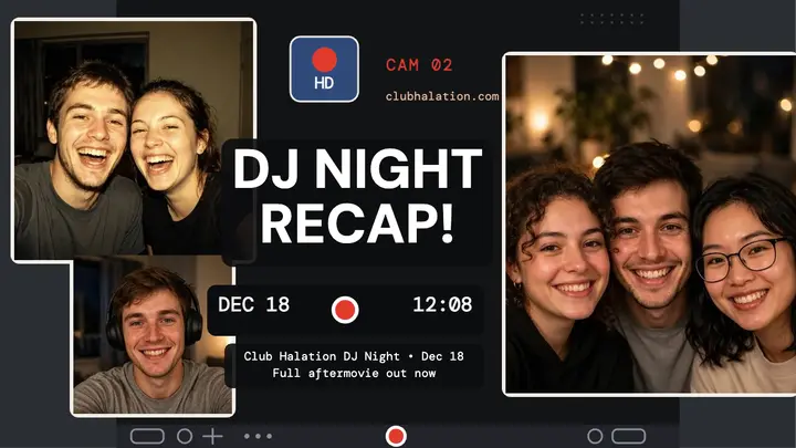 Club Halation DJ night webcam thumbnail template