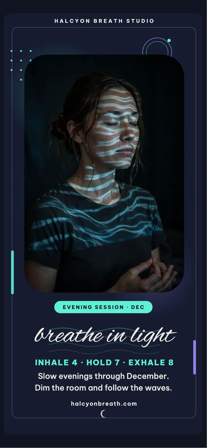 Halcyon evening breathwork wallpaper template