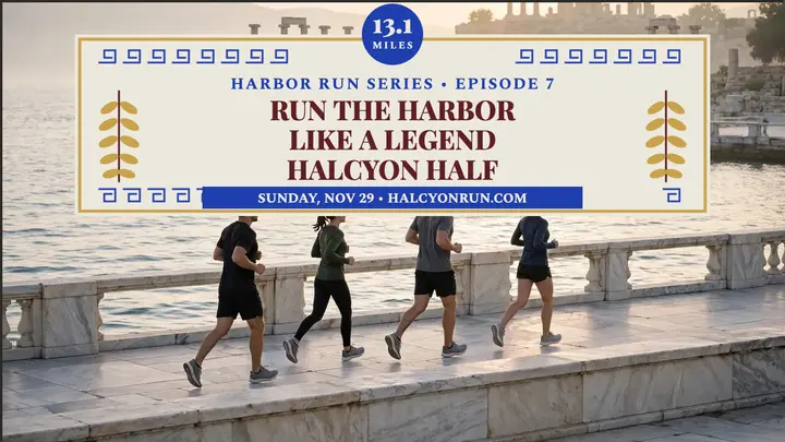 Halcyon Half harbor run training thumbnail template