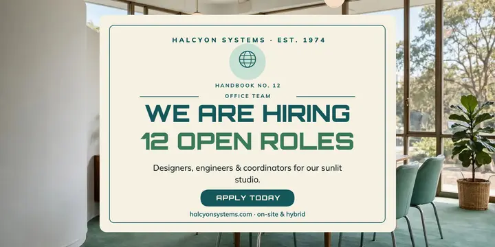 Halcyon Systems retro hiring post: hiring post template
