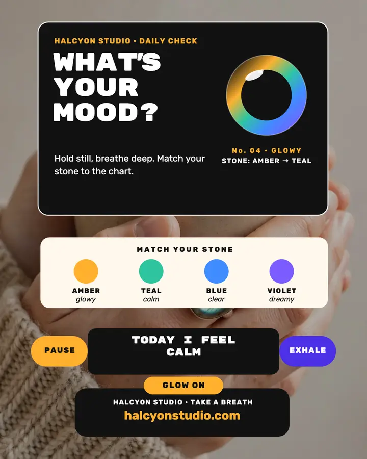 Today's mood ring check post, Halcyon Studio: mood check post template