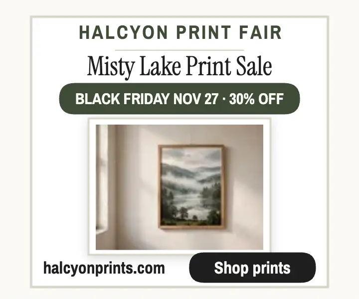 Halcyon Print Fair gallery sale rectangle ad template