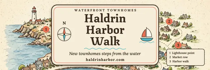 Haldrin Harbor Walk townhomes header, pictorial map template
